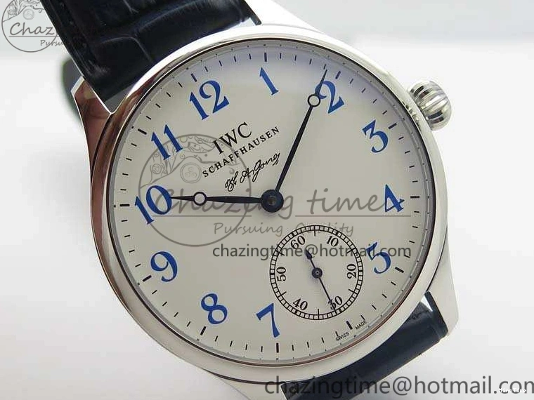 MIROTIME 0115 Portuguese Fa Jones IW544203 SS GSF 1:1 Best Edition White Dial On Leather Strap Trendsetting 7235